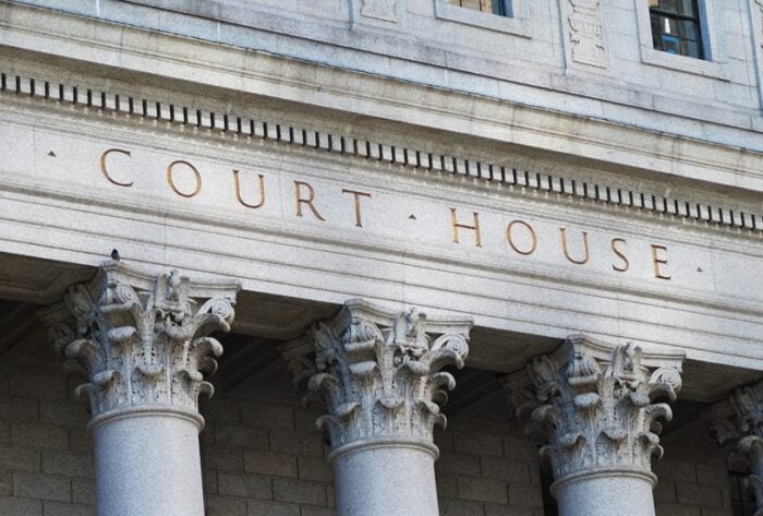 Close up image of a court house