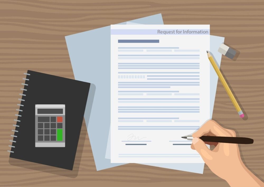 An illustration of someone filling out paperwork.